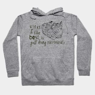 Cat Illustration with Text Hoodie